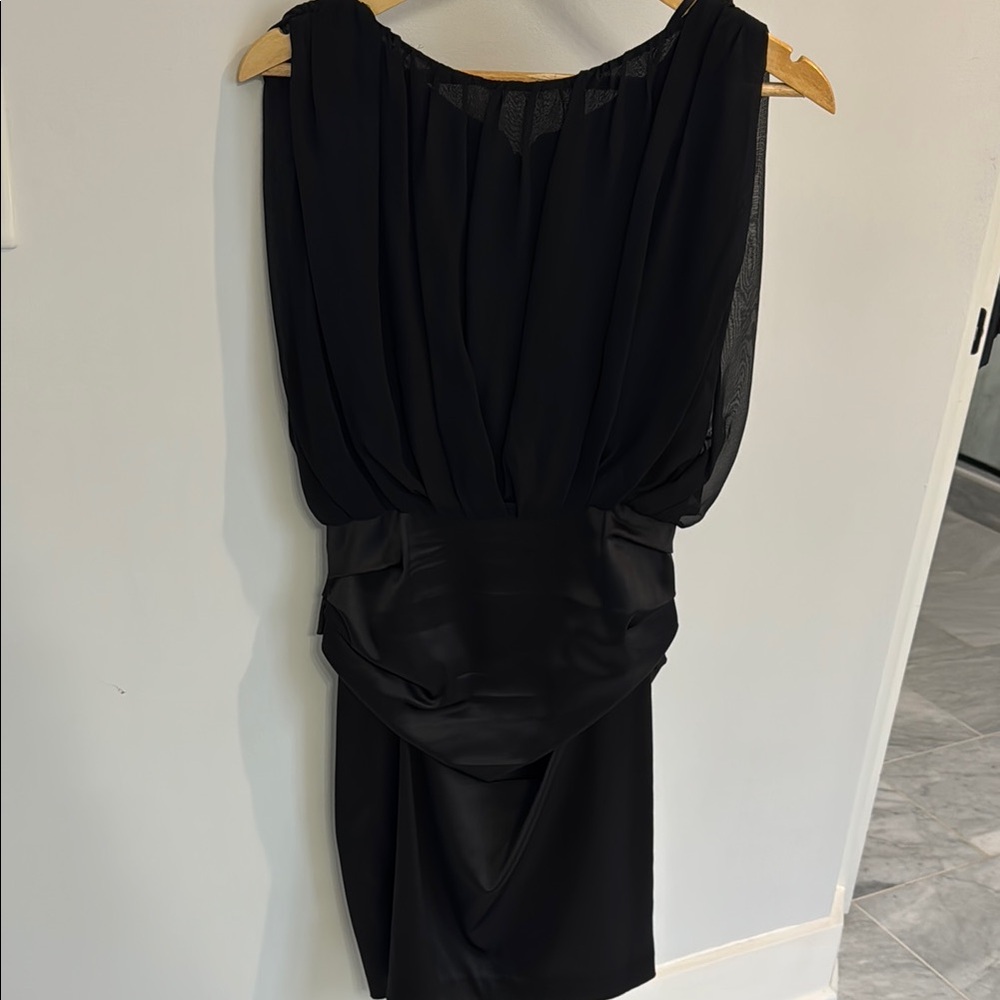 Saks Fifth Avenue Black Sheath Midi Dress